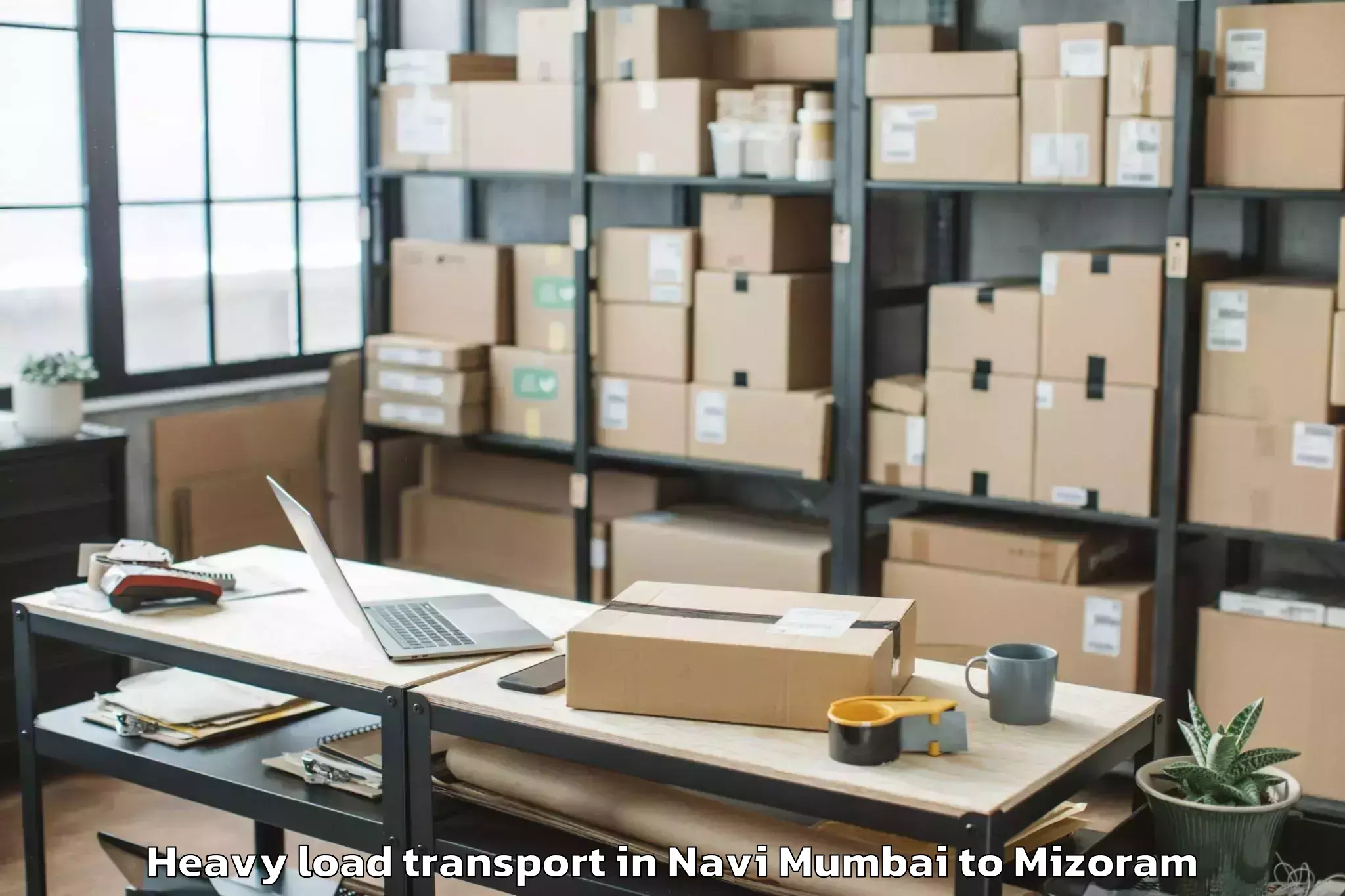 Easy Navi Mumbai to Khawzawl Heavy Load Transport Booking